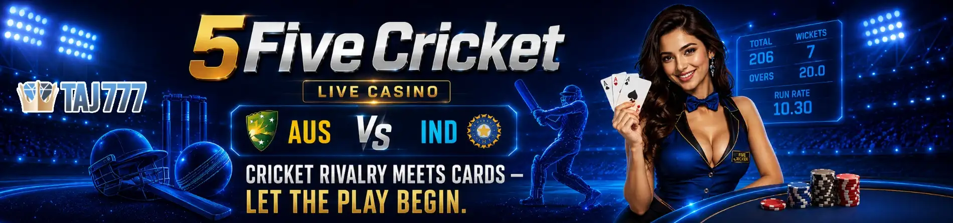 Taj777 Five Cricket live casino card game